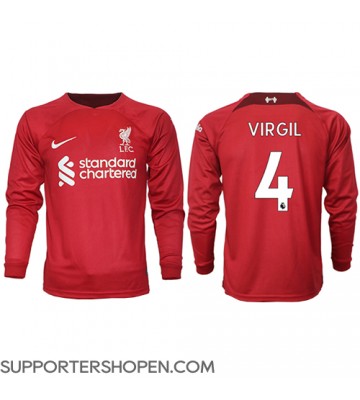 Liverpool Virgil van Dijk #4 Hemma Matchtröja 2022-23 Långärmad